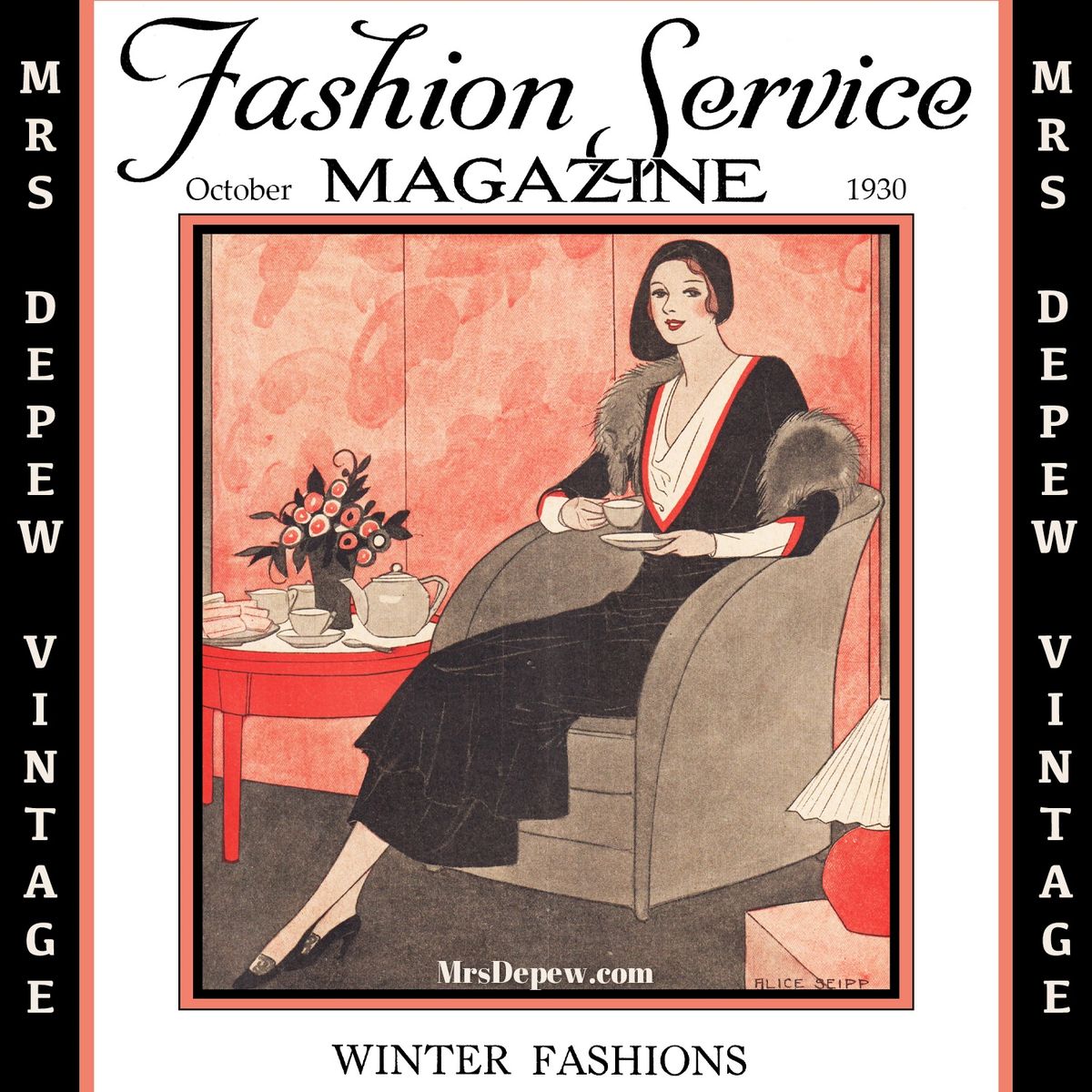 1930s Vintage Fashion Service Magazine October 1930 Fashion & Sewing